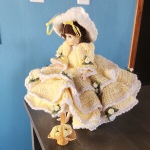 Vintage Handcrafted Southern Belle Crochet Collectors 15 Inch Doll
